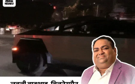 देश का पहला टेस्ला साइबर ट्रक गुजरात पहुंचा:सूरत के डायमंड बिजनेसमैन लवजी बादशाह ने दुबई पासिंग से मंगवाया